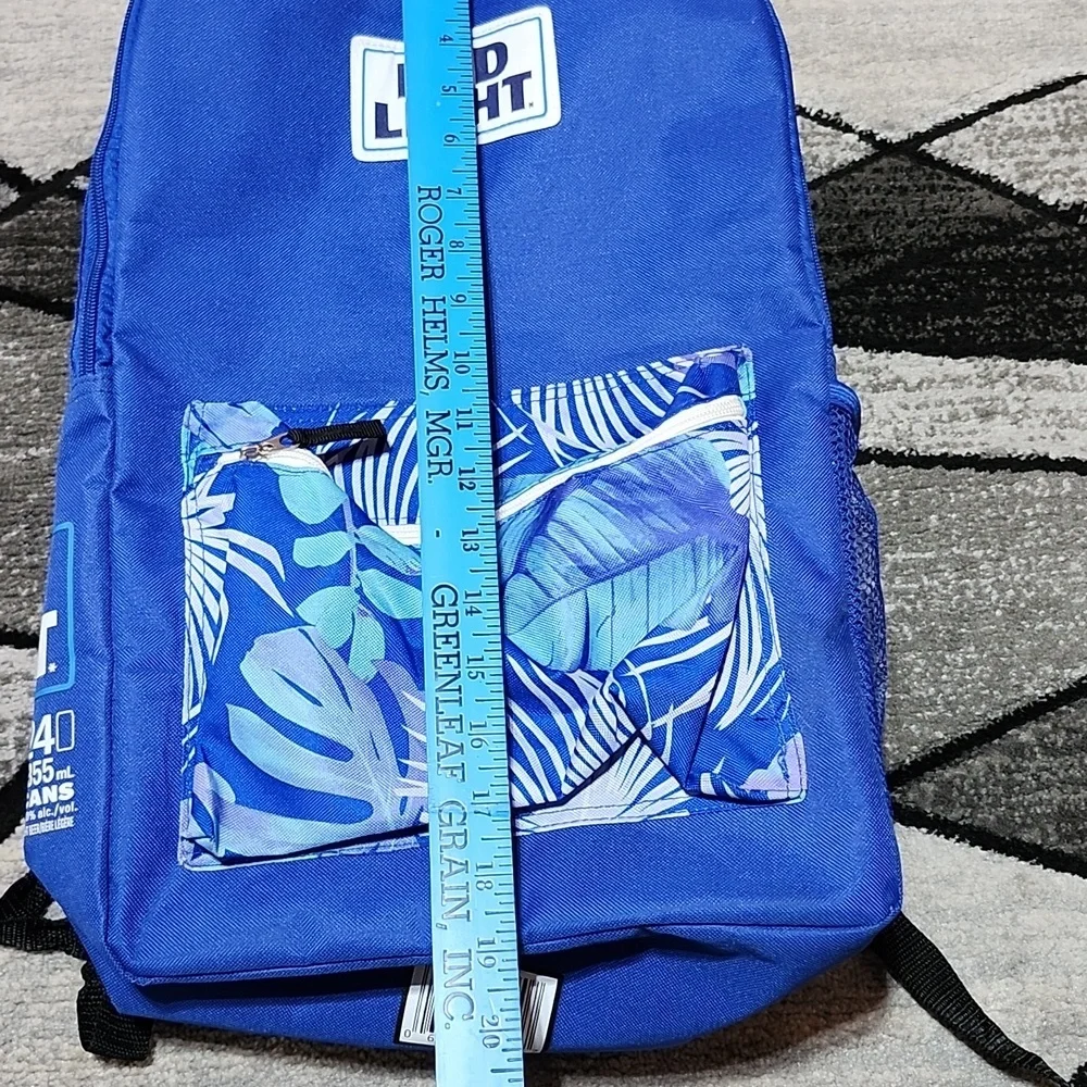 BUD LIGHT BLUE TROPICAL 24-CAN PADDED SOFTSIDE INSULATED COOLER BACKPACK UNISEX